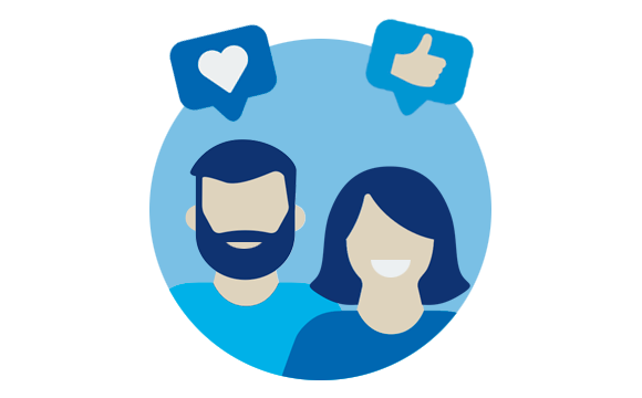 icono dos personas dando like